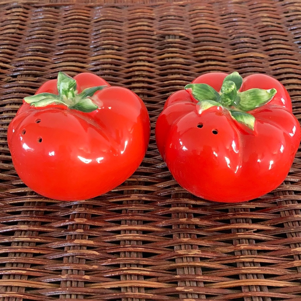 Vintage Tomato Salt and Pepper Shakers  Circa 1962